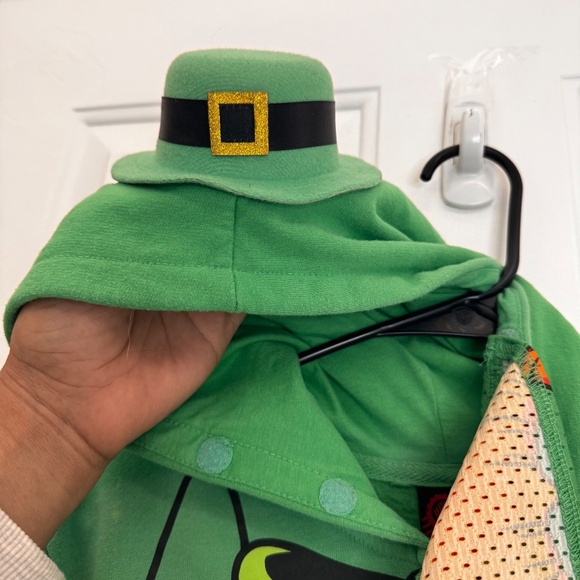Mad Engine Hoodie w/ Hat & Mask Full‎ Zip Jacket Green St Patrick's Day Child XL - Picture 4 of 11